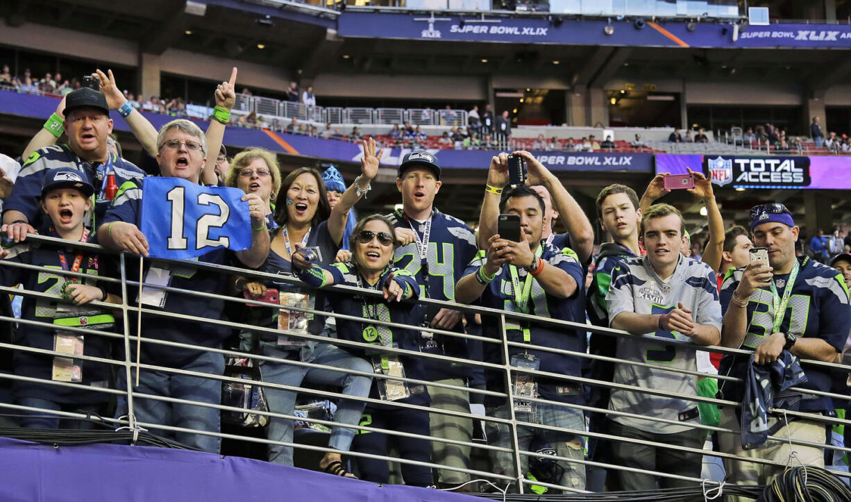 Seahawks fans quickly filled up the stadium Sunday before the Super Bowl.