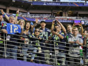 Seahawks fans quickly filled up the stadium Sunday before the Super Bowl.