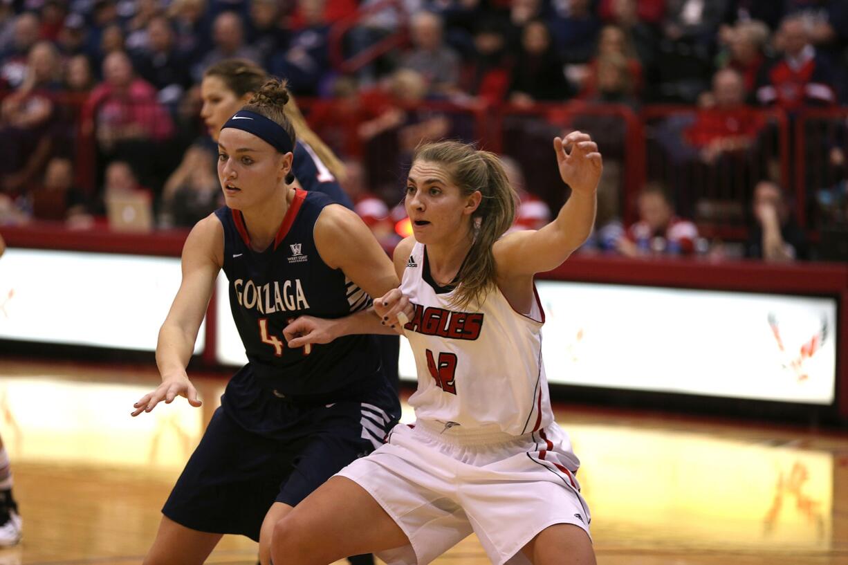 Melissa Williams, right, Eastern Washington University basketball.