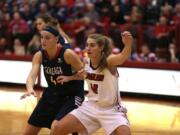 Melissa Williams, right, Eastern Washington University basketball.