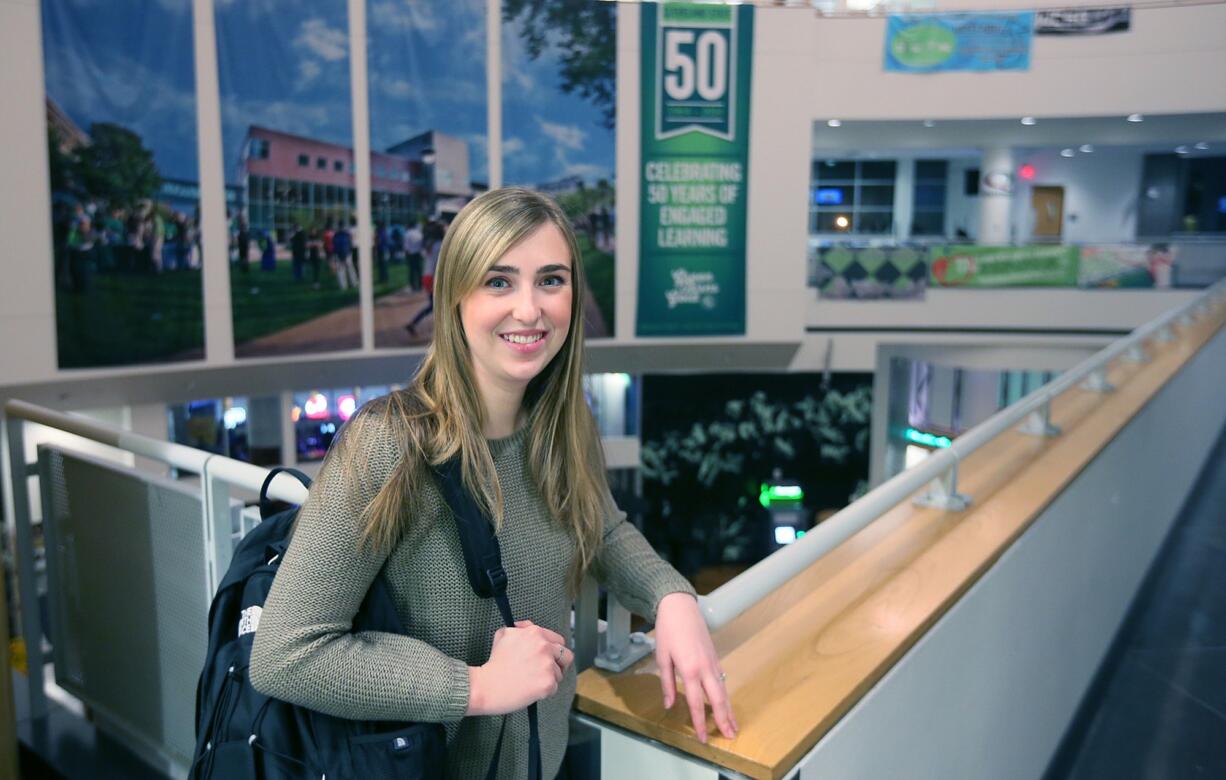 Cleveland State University junior Katelyn Kish, 20, takes advantage of the financial assistance the school offers to people who sign up for a full course load of 30 credits a year.