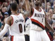 Portland Trail Blazers forward Dorell Wright, right, may be called on more with Wesley Matthews out for the season due to injury.