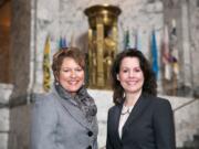 Rep. Liz Pike, R-Camas, and Sen. Ann Rivers, R-La Center, seen in June 2014 in the rotunda of the Washington Capitol, are working with Rep.