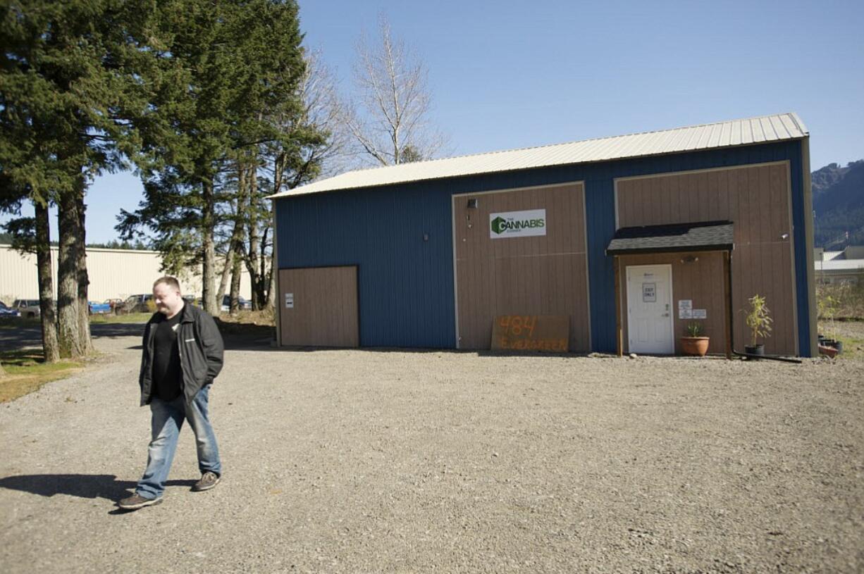 Tim Dudley, the chairman of The Cannabis Corner's governing board, gives a tour of city-owned pot shop just before its opening in March.