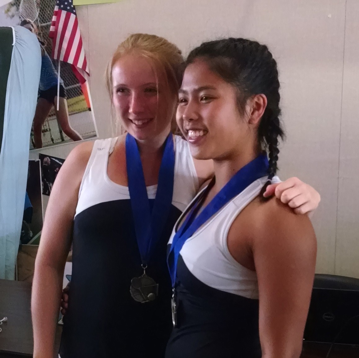 2015 4A district doubles champions Jenn Lewis, left, and Hannah Gianan of Camas.