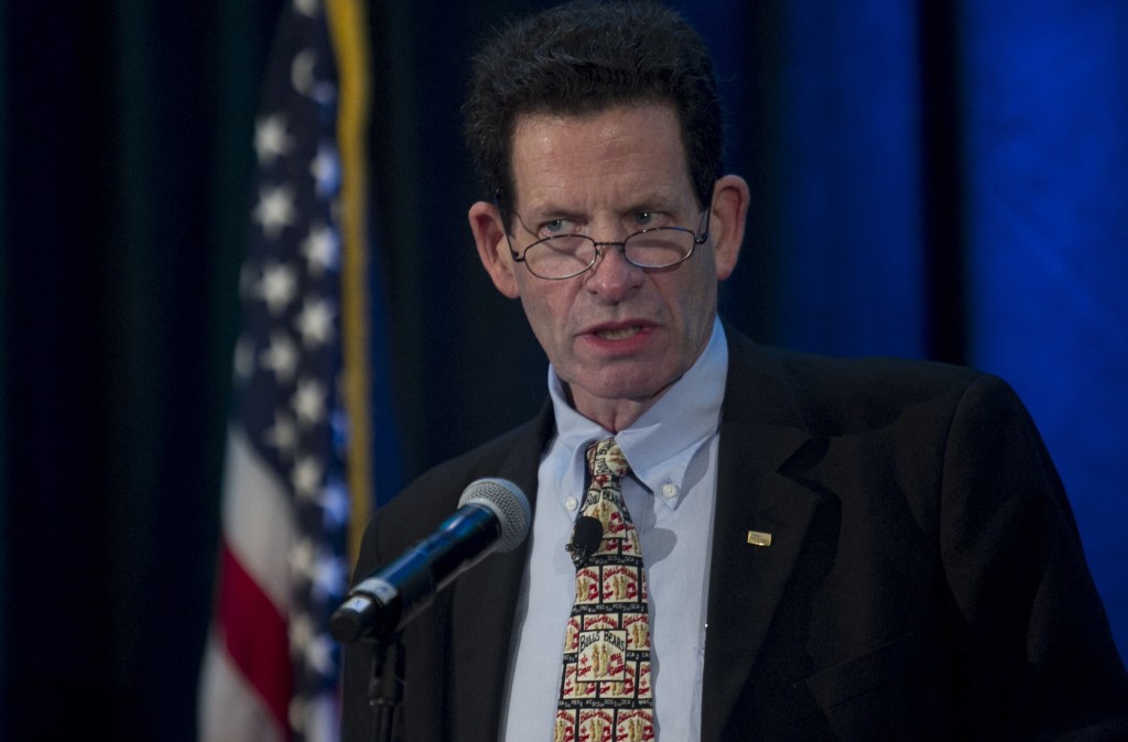 Ken Fisher, CEO of Fisher Investments gives the keynote speech at the Columbian's annual Economic Forecast breakfast in Vancouver in January 2015.