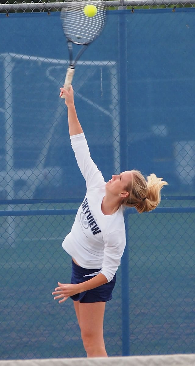 Skyview's Sammi Hampton will be playing for a fourth WIAA Class 4A state singles title in Richland.