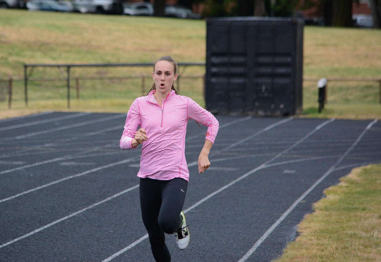 Alexa Efraimson of Camas trains at Hudson's Bay High School.