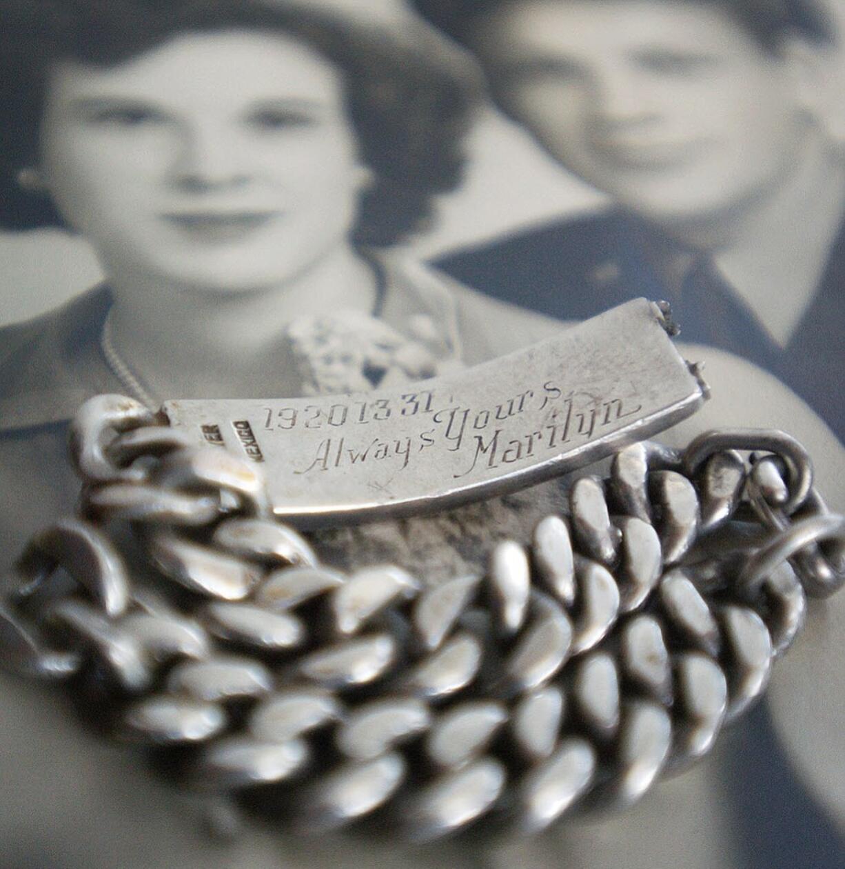 A bracelet given to airman Steve Memovich by his wife, Marilyn, was lost for decades.