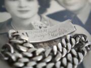 A bracelet given to airman Steve Memovich by his wife, Marilyn, was lost for decades.