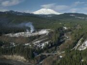 About 80 percent of Skamania County is owned by the federal government in the form of the Gifford Pinchot National Forest. Another 10 percent of the county is commercial timberland, including much of the area around Swift Reservoir, shown here. Skamania County leaders have called for a boost in timber harvests to increase their dramatically slashed tax revenues. County commissioners have declared a &quot;state of emergency,&quot; decrying what they describe as mismanagement of federal forestland that they say has hamstrung the financially battered county and created extreme fire danger. Just 2 percent of the county is in private residential or commercial use, which generates property taxes, and that could change. Just last week, county commissioners sent a letter to the forest service opposing the proposed purchase of about 3,000 acres of private timberland that was recently harvested near Mount St.