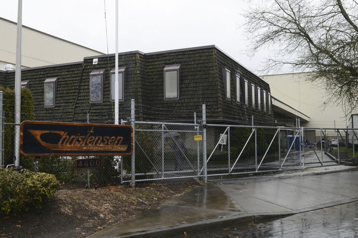 The gates at Christensen Shipyards, the Vancouver-based builder of custom yachts.