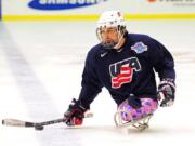 Josh Sweeney, who now lives in Hillsboro, Ore., scored the winning goal in the 2014 Paralympics gold medal sled hockey match to lift the United States over Russia, 1-0.