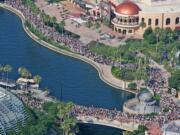 Thousands of guests arrive June 18, 2010, for the grand opening of the Wizarding World of Harry Potter at Universal's Islands of Adventure in Orlando, Fla.