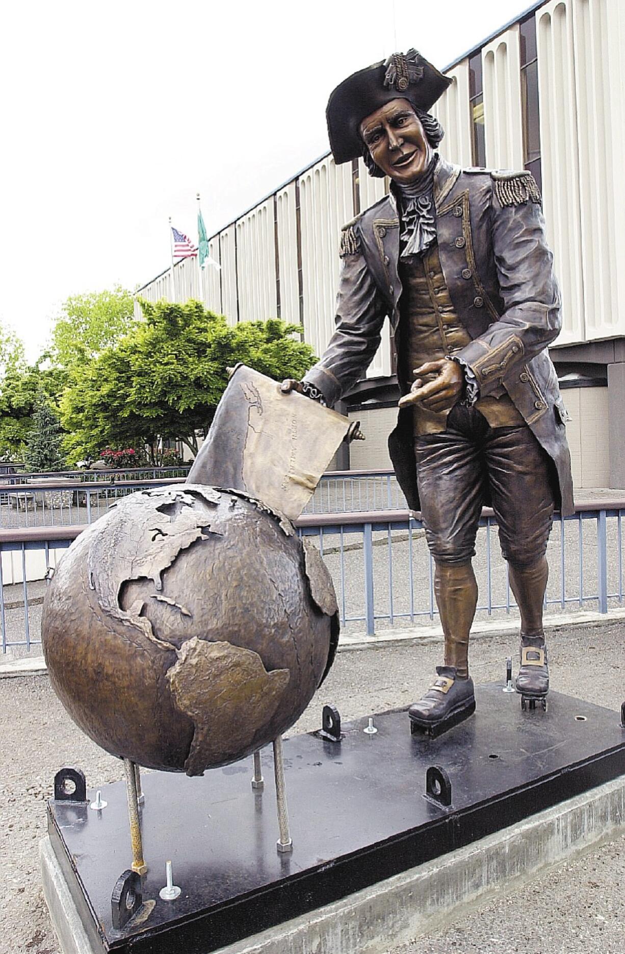 Esther Short: This is George in one of his many previous residences u2014 the previous Vancouver City Hall on West 13th Street.