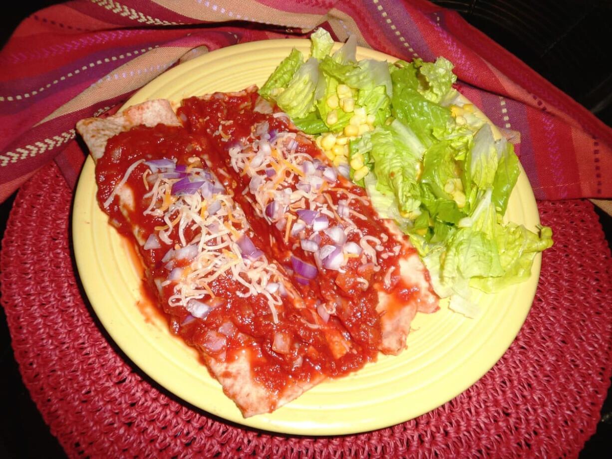 Goat Cheese Enchiladas with Sweet Corn Salad