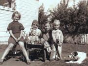 The Hall kids: Gwen, Harley (holding Linda), Kay and Dennis.