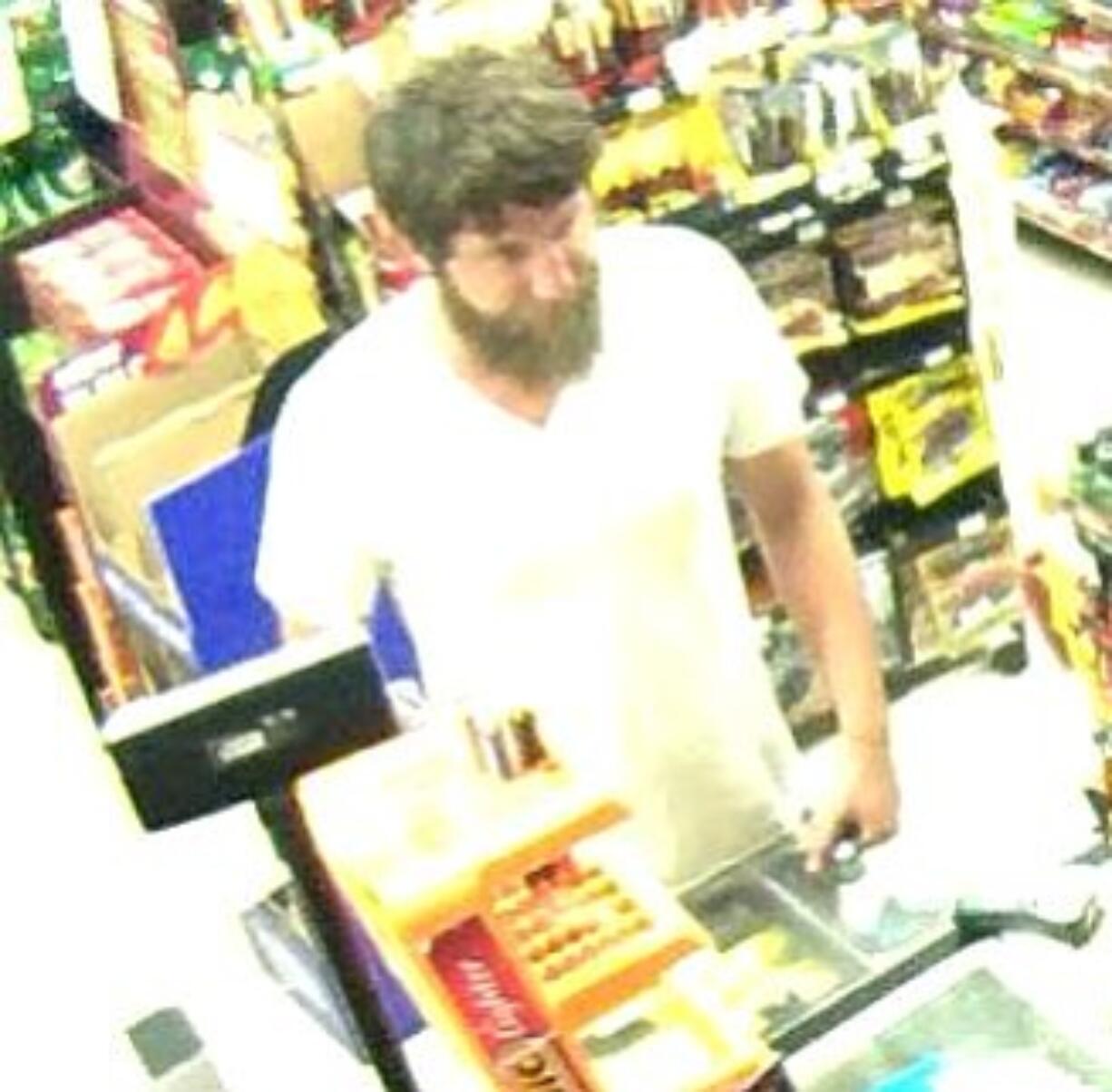 Portland police are looking for this man, who's suspected of robbing a convenience store on Hayden Island.