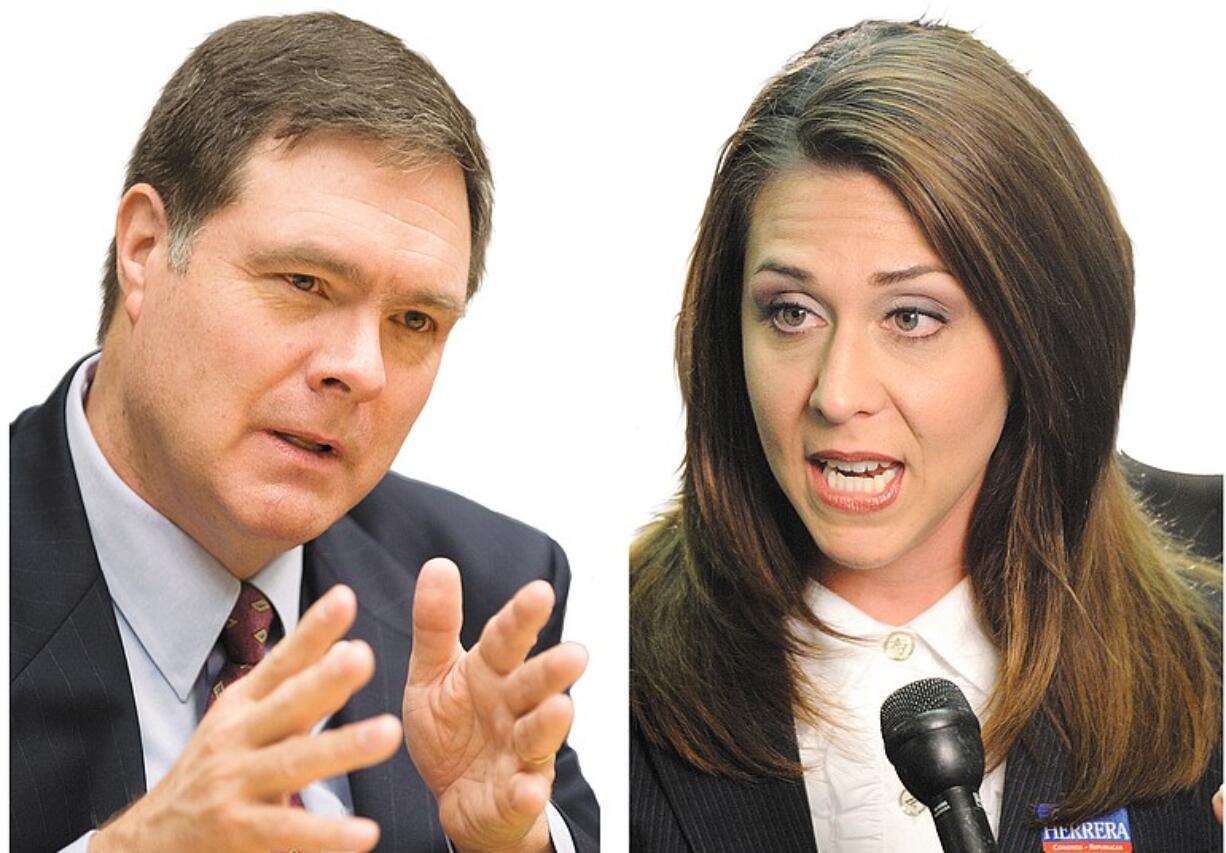 Democratic candidate Denny Heck and Republican candidate Jaime Herrera