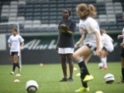 Coaching the new Thorns FC Academy, here at Providence Park in Portland, is just one part of Tina Ellertson's life after her professional playing career.