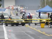 Vancouver police investigate a fatal shooting Sept. 7, 2010, in Fruit Valley.