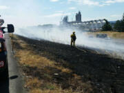 Fire burned five acres in the median of Interstate 5 near Kalama.