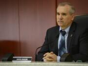 County Councilor David Madore listens to testimonies during a public hearing  June 1.