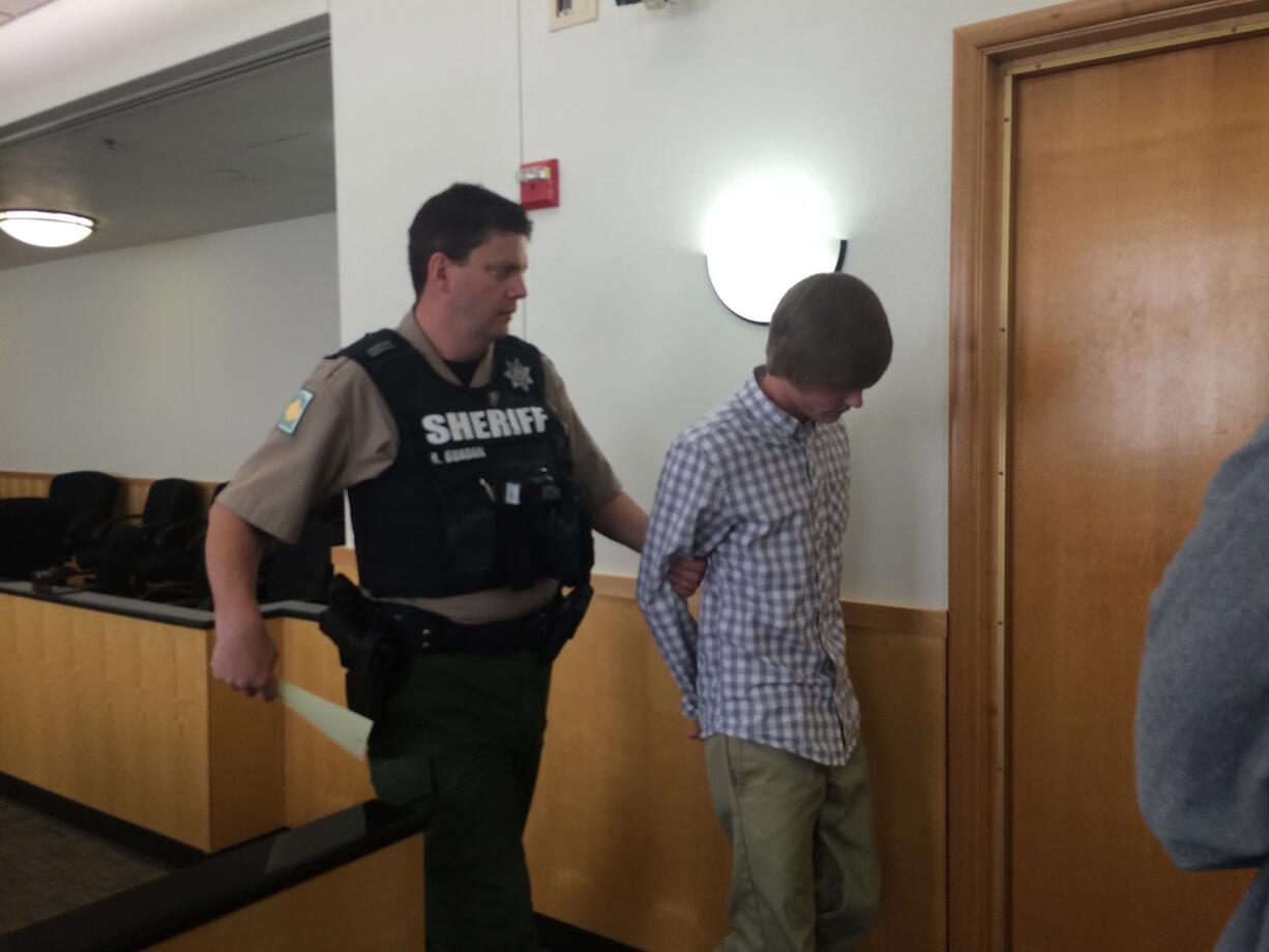 A Clark County corrections officer escorts Ryan Matison out of the courtroom after he was found guilty of vehicular homicide and reckless driving.