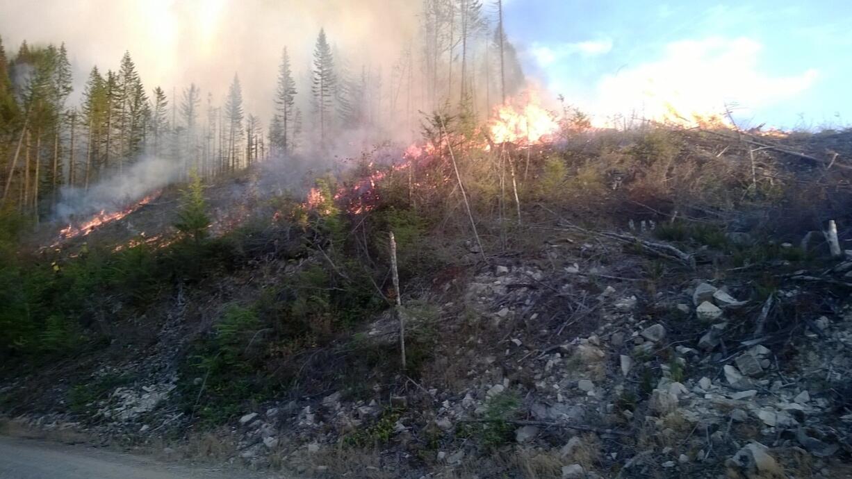 A wildfire was reported on Monday, approximately 7.5 miles past Dougan Falls in west Skamania County. As of Wednesday, it had burned 60 acres and is 20 percent contained.