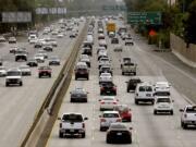 Traffic moves along the 101 Ventura Freeway on Tuesday in Los Angeles, which is No.