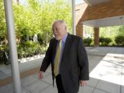 Don Benton arrives at the Clark County Public Service Center on May 6, 2013, for his first day as the director of environmental services.