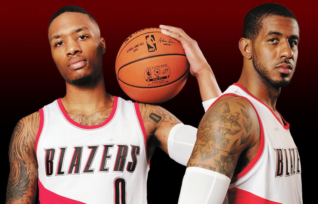 Damian Lillard, left, and LaMarcus Aldridge