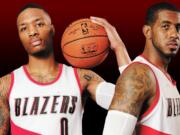 Damian Lillard, left, and LaMarcus Aldridge