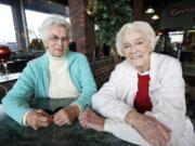 Christmas wasn't always about rampant consumerism, say Vancouver neighbors Rose Funk, 92, left, and Jean Matthews, 94.