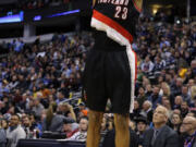 Portland guard Allen Crabbe shoots against the Denver Nuggets during the first half Wednesday. Crabbe has provided a boost to the lineup with Nic Batum out.