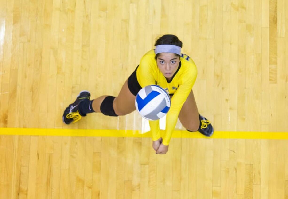 Amber Aguiar, Pacific Lutheran volleyball.