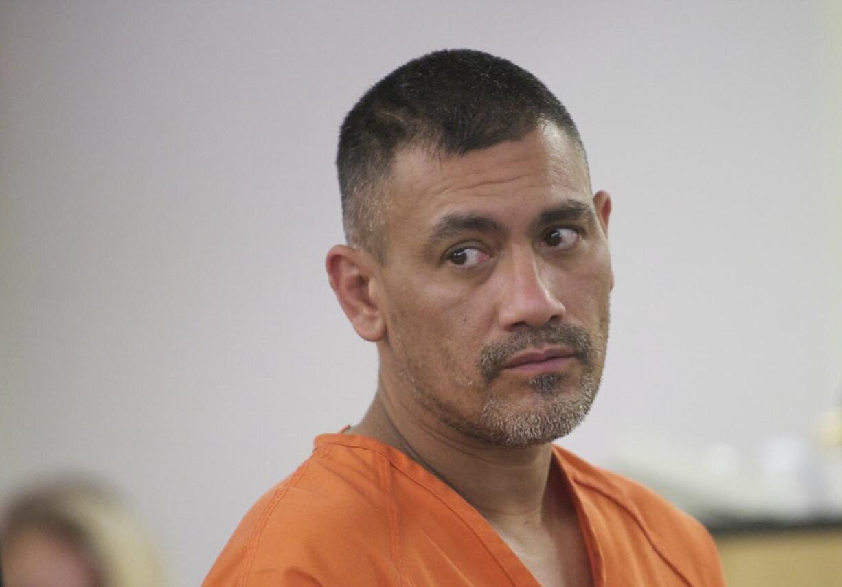 Kirk Michael Hernandez Sr., 44, makes his first appearance in Clark County Superior Court Oct 15, 2012, on suspicion of first-degree murder and first-degree burglary in connection with the death of Matthew Clark.