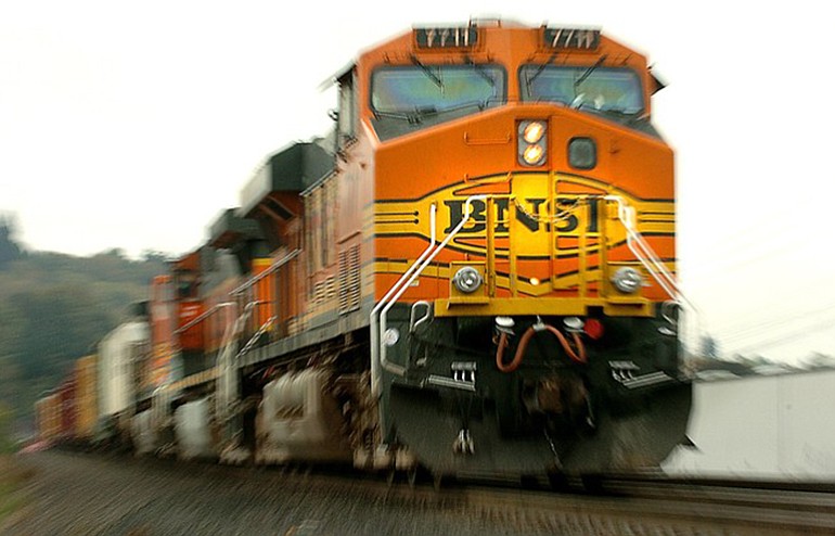 BNSF train crashes into truck high-centered on tracks - The Columbian