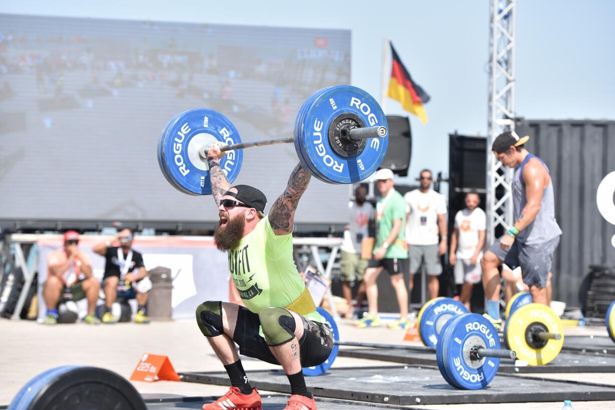 Former Evergreen running back Taylor Rank competes in the Battle of the East CrossFit event in Kuwait.