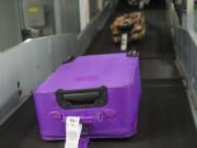 Most of the security checks of bags are done by machines as baggage moves along conveyor belts. Illustrates AIRLINES-LUGGAGE (category l), by Ashley Halsey III (c) 2014, The Washington Post. Moved Tuesday, Nov. 25, 2014.