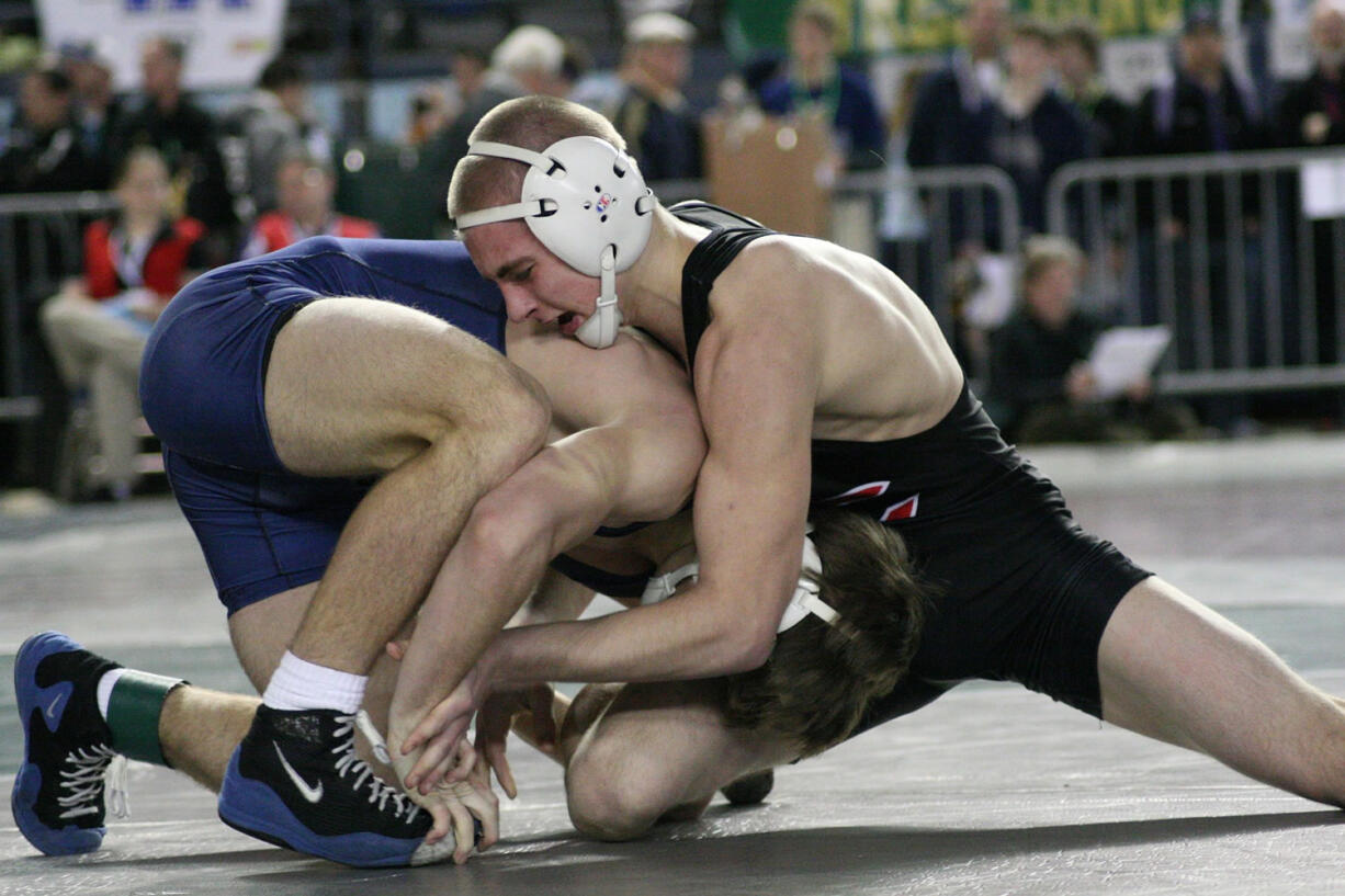 Bryant Elliott of Camas at the 2014 state wrestling tournament