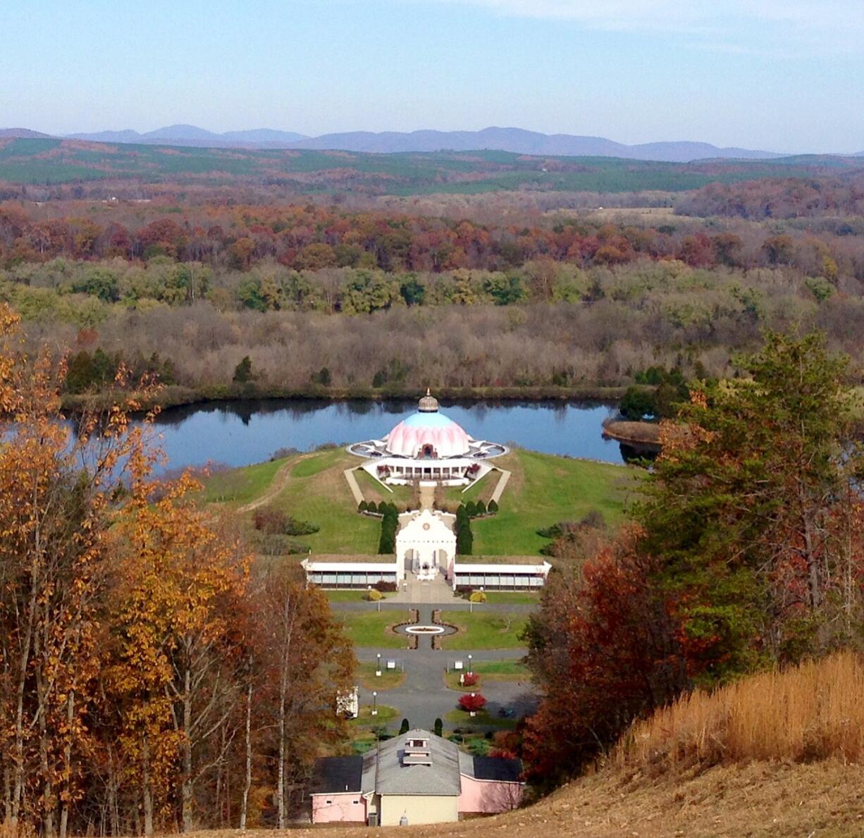 Photos by Bettina Lanyi for The Washington Post
Against a backdrop of the Blue Ridge Mountains, the Lord Shiva Nataraja Shrine is the Yogaville analog to Monticello.