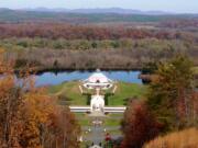 Photos by Bettina Lanyi for The Washington Post
Against a backdrop of the Blue Ridge Mountains, the Lord Shiva Nataraja Shrine is the Yogaville analog to Monticello.