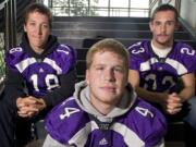 Using the skills he learned as a lifeguard this summer, Heritage junior Zach Hall (44) took control during a mishap on a rafting trip, and teammates Riley O'Dell (18) and Michael Rivers (23) assisted.