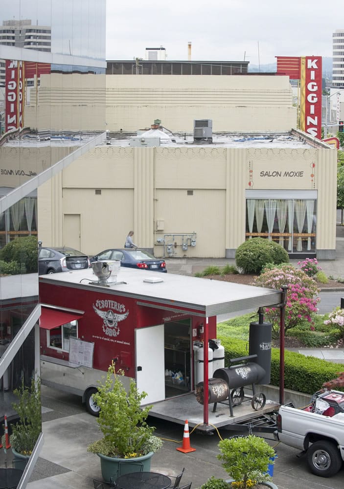 Esoteric BBQ food cart serves food to patrons in Vancouver on Tuesday.