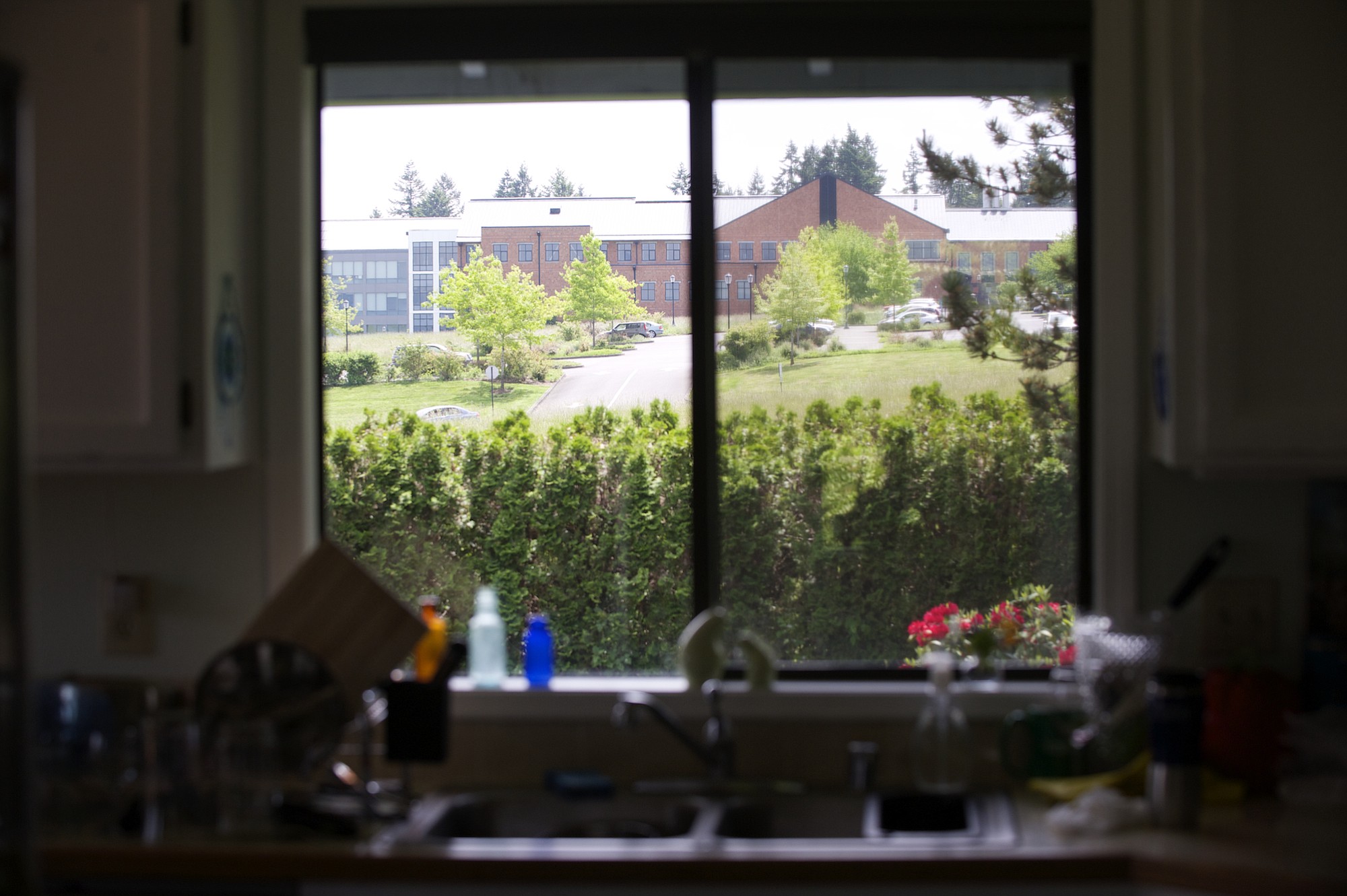 Several homes along Northeast 160th Street in the Mount Vista area abut the north end of the Washington State University Vancouver campus.