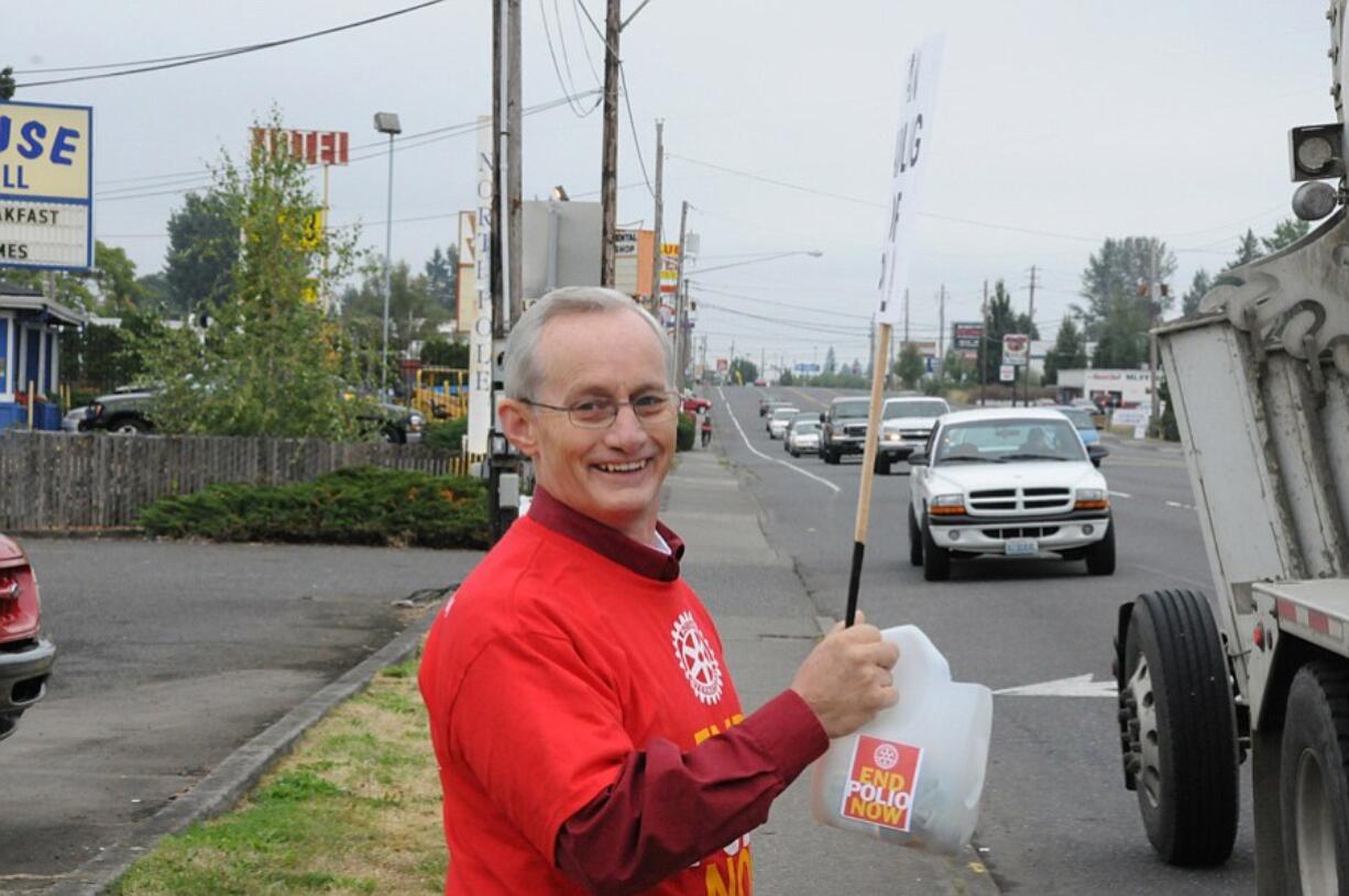 Rich Irvine volunteered in Salmon Creek as part of the Rotary Club of Greater Clark County. He was critically injured in a crash on Dec.