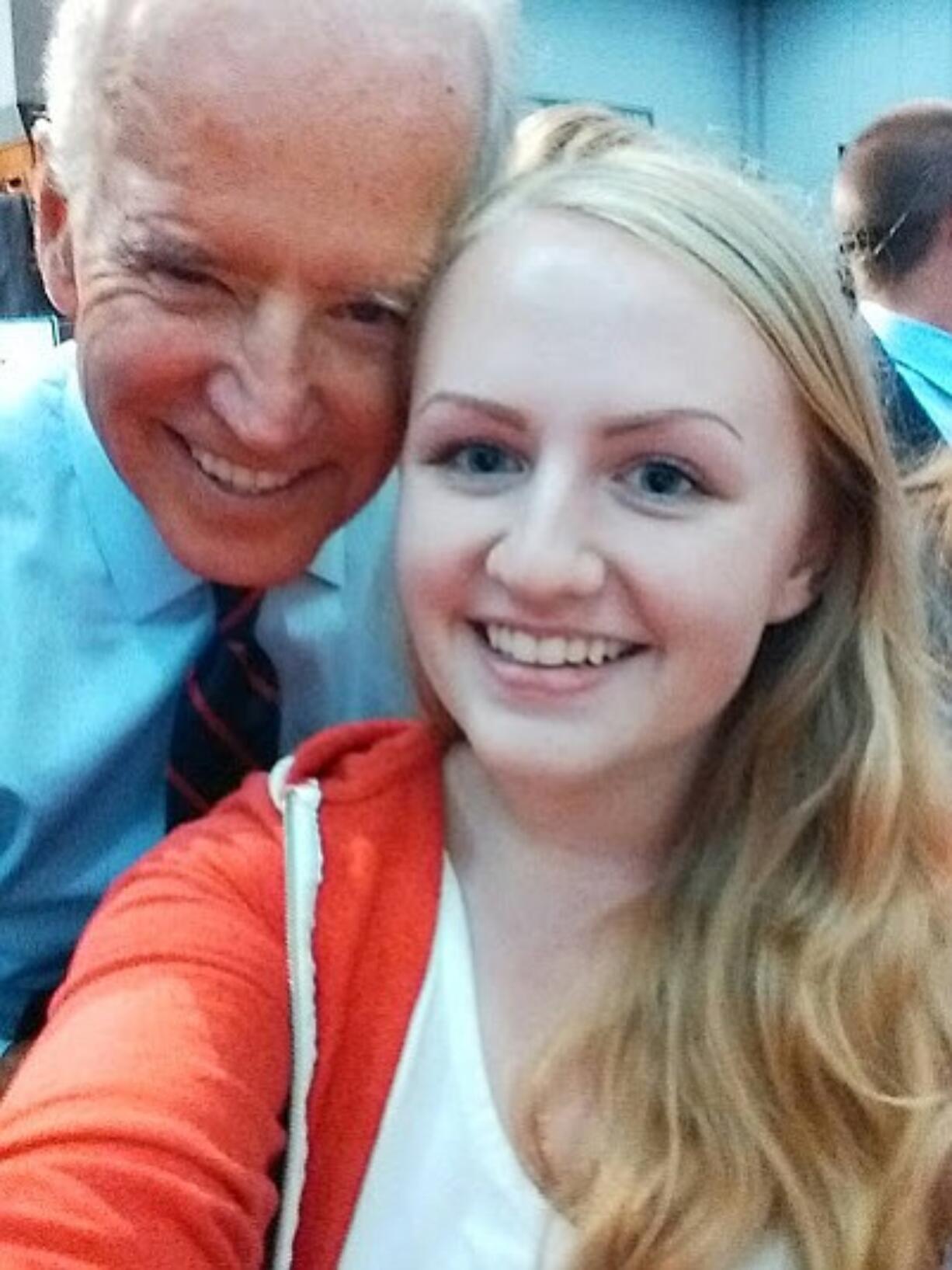 Washougal: Washougal High School senior Alex Carstens poses with Vice President Joe Biden during a class visit to an Oct.