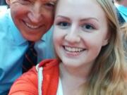 Washougal: Washougal High School senior Alex Carstens poses with Vice President Joe Biden during a class visit to an Oct.