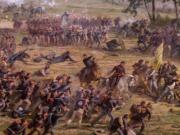 A 12-foot section of the 377-foot-long &quot;Battle of Gettysburg&quot; painting shows Gen. John Gibbon on horseback, waving his sword as his troops blunted Pickett's Charge. Gibbon did have one accuracy issue: &quot;I am represented on a prancing sorrel.